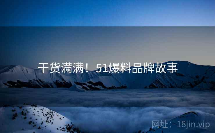 干货满满！51爆料品牌故事